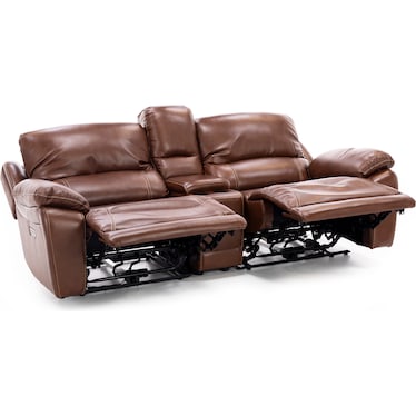 Laredo IV 3-Pc. Leather Power Headrest Reclining Console Loveseat