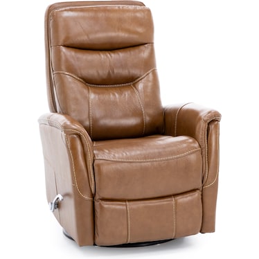 Brennan Leather Swivel Recliner With Manual Adjustable Headrest