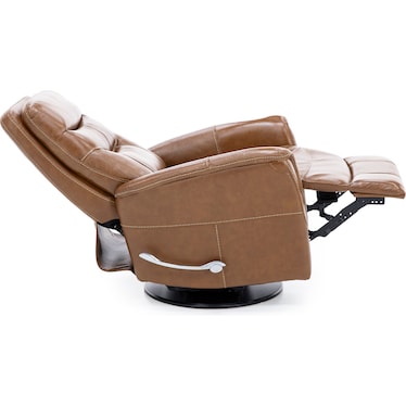 Brennan Leather Swivel Recliner With Manual Adjustable Headrest