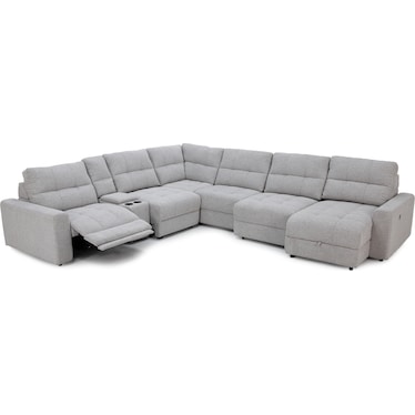 Duncan 7-Pc. Power Reclining Modular With Two Power Armless Sliding Chairs