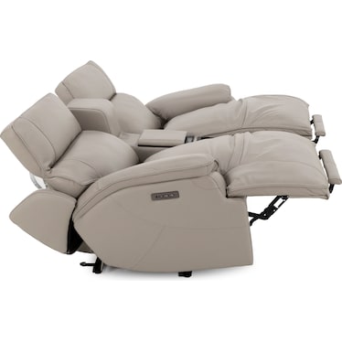 Carrie 3-Pc. Leather Zero Gravity Power Headrest Reclining Loveseat With Console Refrigerator