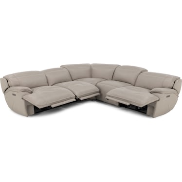 Carrie 5-Pc. Leather Zero Gravity Power Headrest Reclining Modular