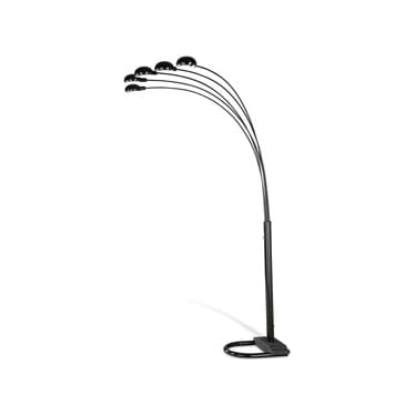 Satin Black 5-Light Floor Arc Lamp 86"H