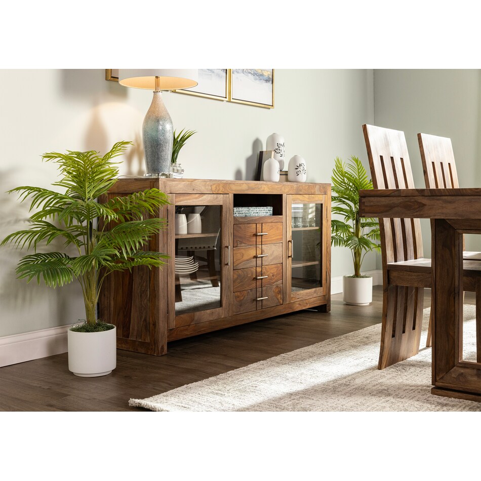 coast to coast imports llc brown buffet server sideboard lifestyle image   