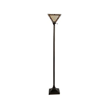 Libby Cream and Amber Tiffany-Style Glass Torchiere 69.5"H