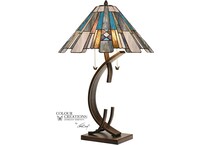 colr blue table lamp   