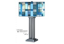 colr blue table lamp   