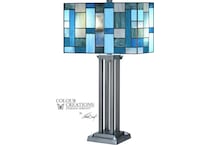 colr blue table lamp   