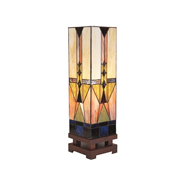 Draco Tiffany-Style Glass Luminary Lamp 6"W x 21"H