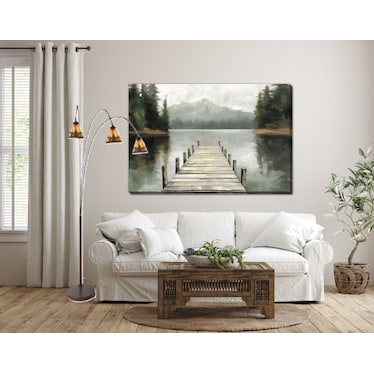 Draco Tiffany-Style Glass 3-Lite Arc Floor Lamp 79"H