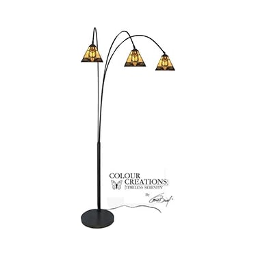Marley 3-Lite Tiffany-Style Arc Floor Lamp 79"H