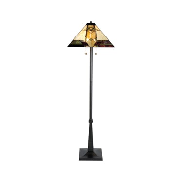 Marley Tiffany-Style Glass Floor Lamp 63"H