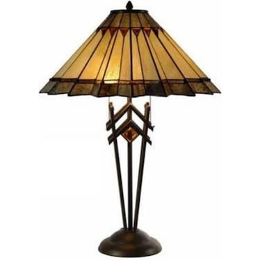 Crestview Pleated Tiffany-Style Glass Table Lamp 26"H