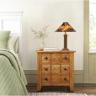 Hemlock Browns Tiffany-Style Glass Table Lamp 26"H