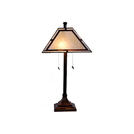 Libby Cream and Amber Tiffany-Style Glass Table Lamp 26"H