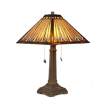 Danby Amber Mission Tiffany-Style Glass Table Lamp 21"H