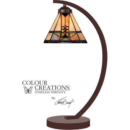 Draco Tiffany-Style Glass Desk Lamp 22.5"H