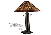 colr green table lamp   