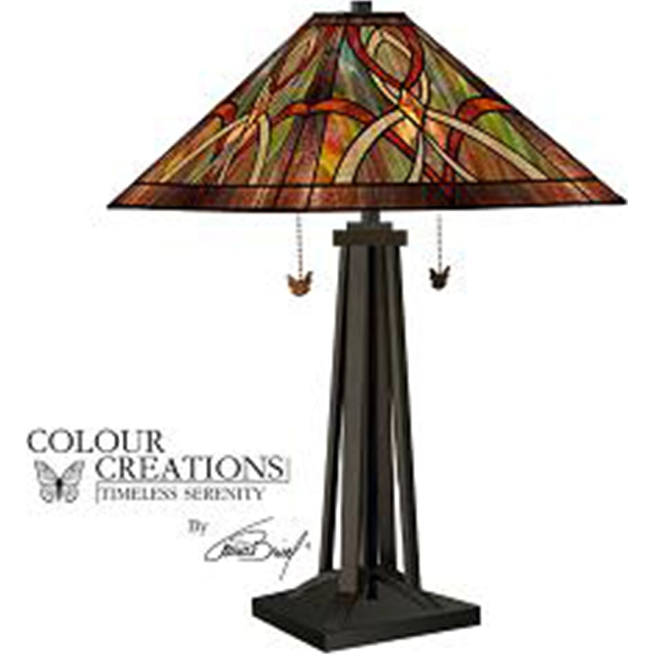 colr green table lamp   