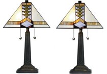 colr green table lamp pair  
