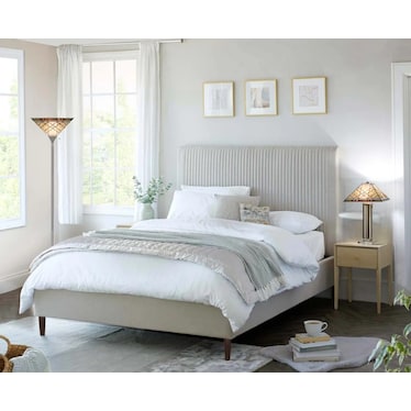 Grey and Cream Tiffany-Style Glass Torchiere 71"H