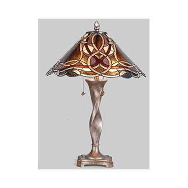 Hope Purple and Pink Tiffany-Style Glass Table Lamp 30"H