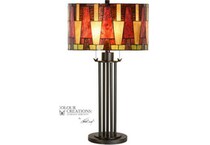 colr red table lamp   
