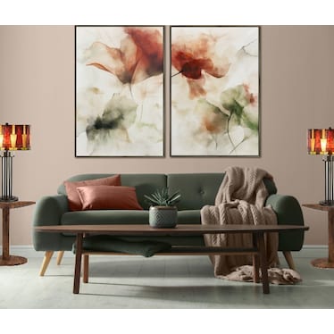 Sybal Spice Drum Tiffany-Style Glass Table Lamp 29.75"H