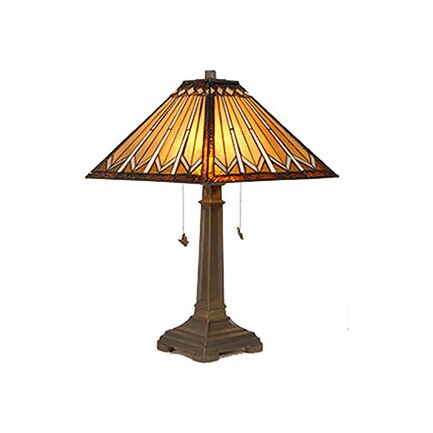 Danby Amber Mission Tiffany-Style Glass Table Lamp 22"H