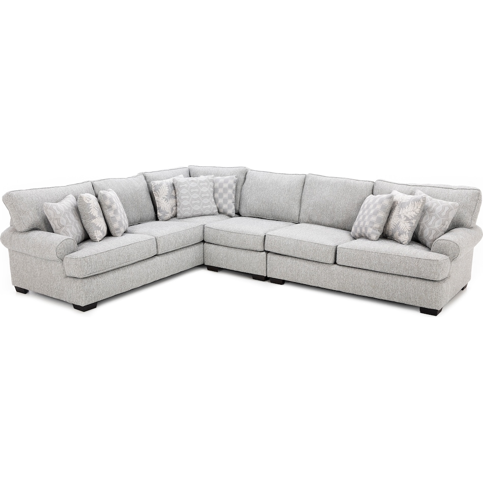Elliot 3 Pc Sectional In Blue Grey