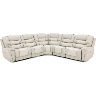 Diamonte 5-Pc. Leather Power Headrest Reclining Sectional