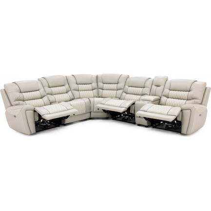 Diamonte 6-Pc. Leather Power Reclining Sectional