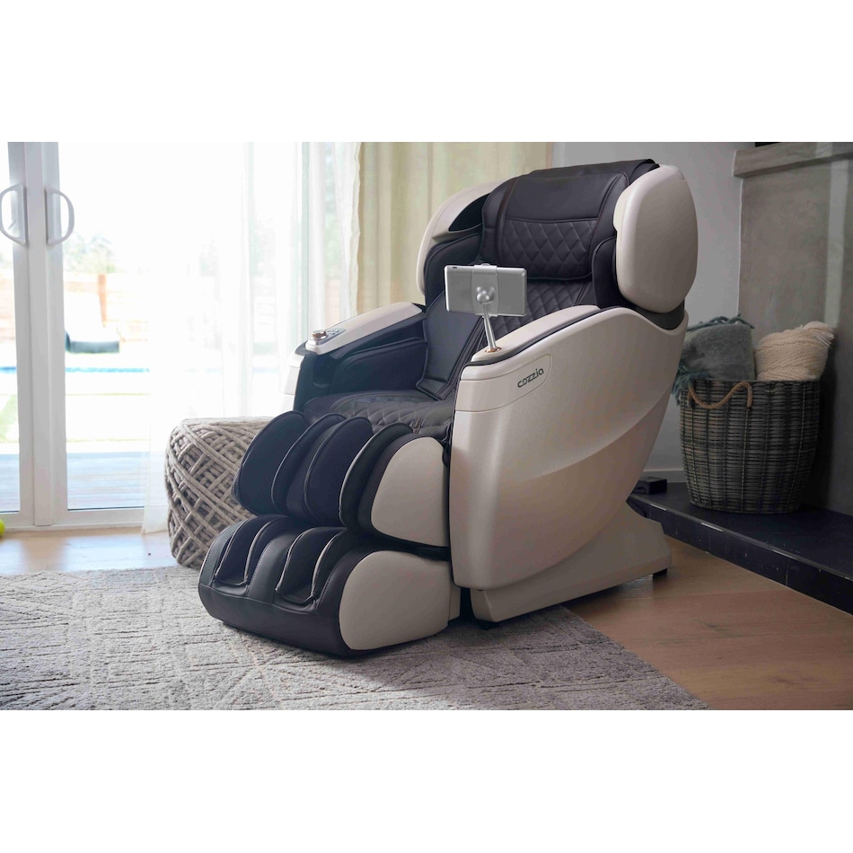 cozz espresso & black white combo recliner pkg  