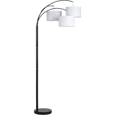 Black 3-Light Metal Arc Floor Lamp 82"H