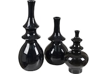 cres black jar vase bowl plate set  