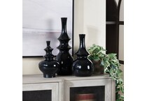 cres black jar vase bowl plate set  