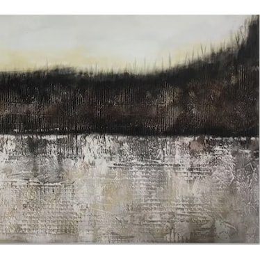 Black, White, and Cream Abstract Canvas Art 60"W x 60"H