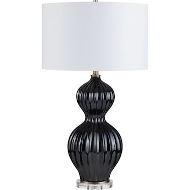 Black Ceramic Table Lamp 32"H