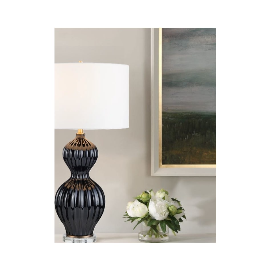 cres black table lamp   