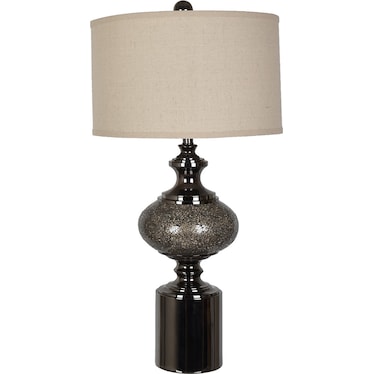 Brown Glass and Black Nickel Table Lamp 34"H