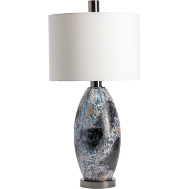 Black and White Reactive Glass Table Lamp 32.5"H