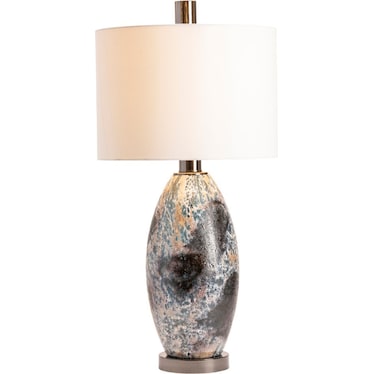 Black and White Reactive Glass Table Lamp 32.5"H