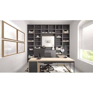 Gunmetal and Rope Glass Shade Table Lamp 26.5"H