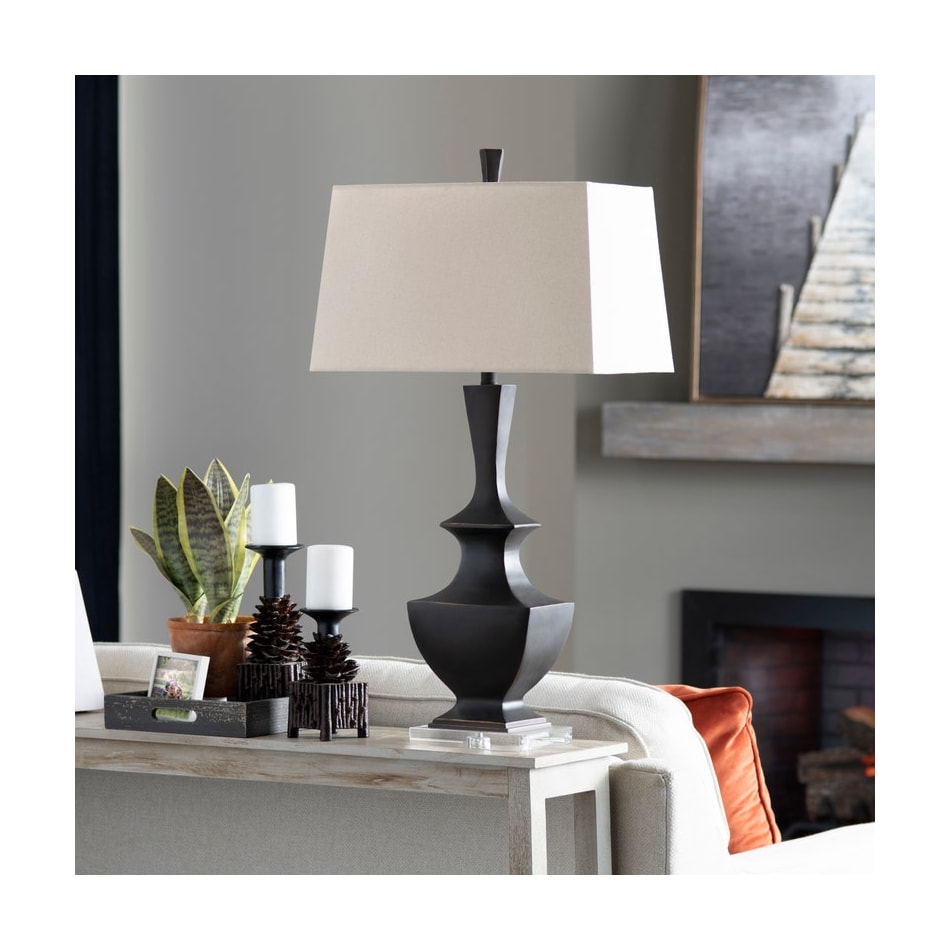 cres black table lamp   