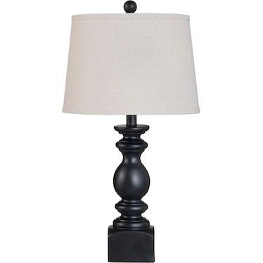 Black Table Lamp 25"H