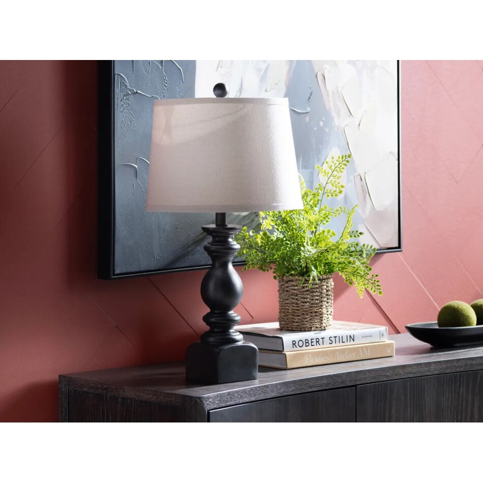 cres black table lamp   