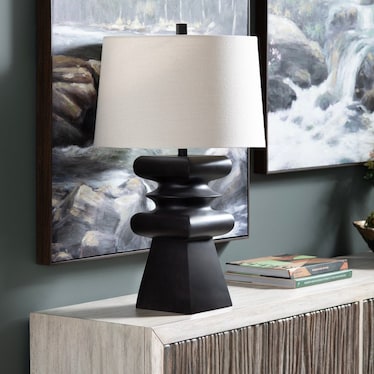 Matte Black Table Lamp 31"H