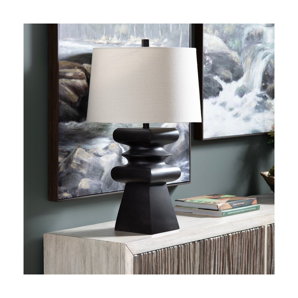 cres black table lamp   