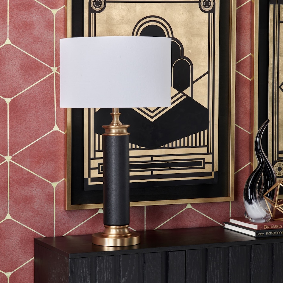 cres black table lamp   
