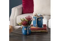 cres blue jar vase bowl plate set  